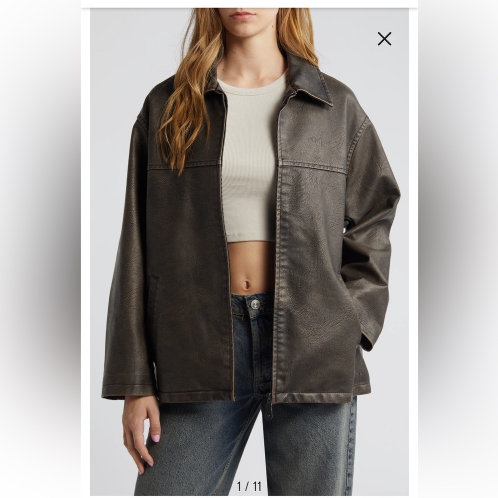 BDG Urban Outfitters Faux Leather Aviator Jacket